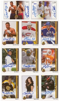 2014 UD Industry Summit 25th Anniversary Multi-Sports Signed Cards Partial Set Including Ken Griffey Jr., Wayne Gretzky, Frank Thomas (2) & Peyton Manning (11/16) 